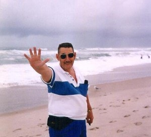 Mike's father at the beach